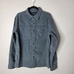 Stio Saratoga Teal Blue Corduroy Snap Button Shirt